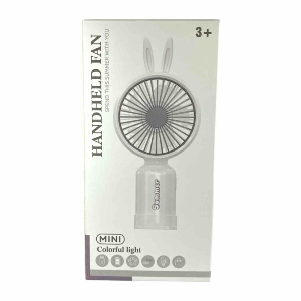 Handheld Fan 933-158 D – Ventilador Portátil con Luz LED Colorida y Carga USB-C